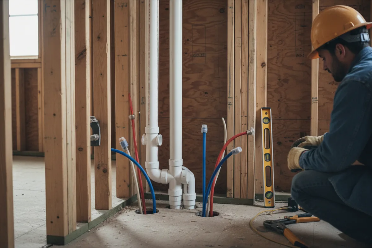Drain and supply rough-in during Leak Detection in Margate City