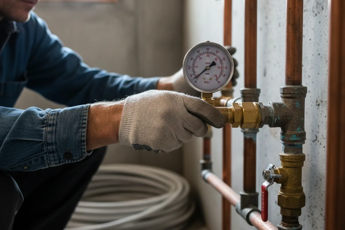 Pressure testing a repaired line during Water Line Repair in Margate City